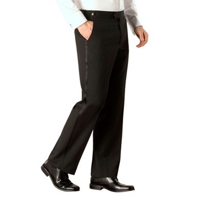 Occasions Black plain weave regular fit dresswear trouser